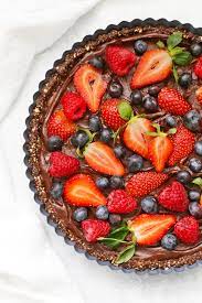 Turn heads at your next dinner party with this showstopping charlotte. No Bake Chocolate Berry Tart Gluten Free Vegan One Lovely Life