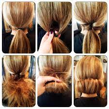 Beautiful Flip Bun With A Twist 1 Start With A Low Ponytail 2 Loosen The Ponytail Spl Medium Hair Styles Wedding Hairstyles For Medium Hair Diy Hairstyles