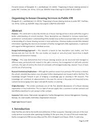 Maids.cc is uae's largest tadbeer agency for hiring full time maids and nannies, and issuing visas. Pdf Organising In House Cleaning Services In Public Fm