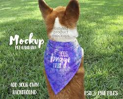Dye Sublimation Pet Bandana Mockup Template Add Your Own Image And Background Pet Bandana Free Psd Mockups Templates Mockup Free Psd