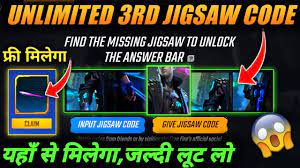 You can see all active secret codes for today if you press the red button below. Unlimited 3rd Jigsaw Codes Free Fire Free Fire New Event Chrono Event Answer Free Bat Skin Youtube