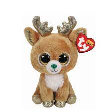 Ty Beanie Boo Small Glitzy The Reindeer Soft Toy Ty Toys Ty Beanie Boos Christmas Beanie Boos