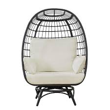 Sunjoy Black Rattan Metal Swivel Chaise Lounge Chair S With Cushioned Seat Lowes Com Cuddle Chair Patio Furniture Deals Patio Chairs