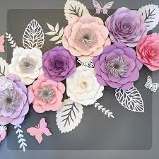 Purple paper flowers wall decor. Paper Flowers Wall Decor Set Of 11 Blush And Lavender Paper Etsy Paper Flower Wall Paper Flower Wall Decor Paper Flowers