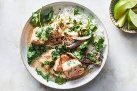 Roasted Salmon With Miso Rice And Ginger Scallion Vinaigrette Recipe Nyt Cooking Salmon Curry Miso Salmon Vinaigrette Recipes