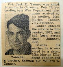 CPL Jack Dempsey “Dody” Tanner (1918-1945)