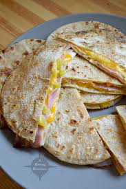 Easy Ham And Cheese Quesadillas With Pepperoncinis A Stray Kitchen Recipe Grilled Ham And Cheese Cheese Quesadilla Easy Ham