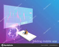Trading Mobile App Vector Forex Marketing Online Trade