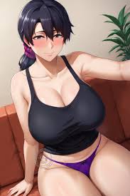Rule 34 - Ai Generated Black Hair Bleach Blush Brown Eyes Gigantic Breasts  Huge Breasts Huge Thighs Ikumi Unagiya Light-skinned Female Light Skin  Lokokabooster69 Looking At Viewer Massive Breasts Mature Female Milf