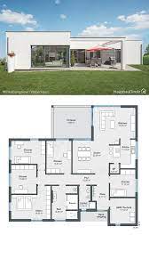 Winkelbungalow 6 zimmer grundriss ~ m\u00f6bel und heimat. Fertighaus Bungalow Modern Mit Flachdach Bauen Winkelbungalow Haus Grundriss 180 Qm Gross 6 Zimmer Haus Grundriss Haus Bungalow Fertighaus Bungalow