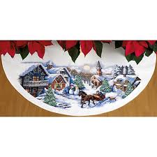 Everyone's loving these crochet christmas tree skirt patterns and there's something for everyone. Dimensions Counted Cross Stitch Kit 45 Round Sleigh Ride Tree Skirt 11 Count 7128334 Hsn