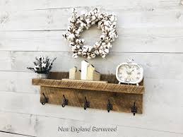 This rustic wood shelf can also be used to organize your entryway, bedroom, or bathroom! Rustic Farmhouse Coat Racks New England Barnwood