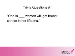 According to breastcancer.org, one in eight women will develop breast cancer in their lifetime. Susan G Komen Central Georgia Affiliate We Live Here We Race Here We Save Lives Here Ppt Download