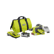 Ryobi Kit De Ponceuse A Bande Sans Fil 18v One Avec Batterie Lithium Ion Plus 4 0ah Char Home Depot Canada
