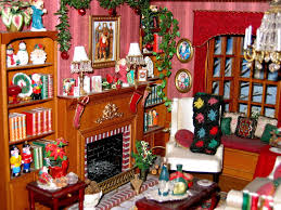 Dollhouse Miniatures Christmas Room Box 1 12 Scale As Living Room Z Dollhouse Holiday Dollhouse Christmas Miniature Christmas