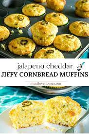 Easy Jiffy Jalapeno Cheddar Cornbread Muffins Must Love Home Recipe In 2020 Cornbread Muffins Jalapeno Cheddar Cornbread Cheddar Cornbread