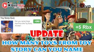 Zoe samuel 6 min quiz sewing is one of those skills that is deemed to be very. How Many Toys From Toy Story Can You Name Quiz Answers 100 5 Robux Quizdiva Quizdiva Net Youtube