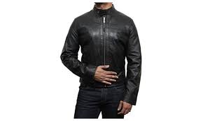 Brandslock Mens Leather Biker Jacket Retro Full Waxed Nappa Leather