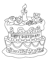 This coloring page features a picture of birthday cake to color. Coloring Pages Birthday Cake Coloring Pages For Kids