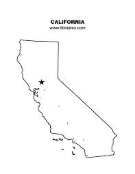Blank map of california shows the state boundaries and state highways, federal highways. California Map