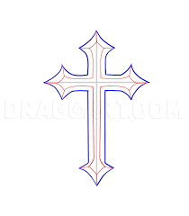 Outline screwdriver hammer cross drawing vector illustration graphic. How To Draw A Cross Tattoo Step By Step Drawing Guide By Dawn Dragoart Com