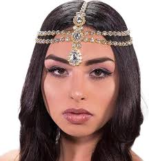 Head Jewelry Ursumy Rhinestone Head Chain