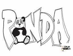 Coloring is the changing of the appearance of an object, usually done with shading a surface. Panda With Graffiti Letters Free Printable Coloring Page Stevie Doodles Free Printable Coloring Pages