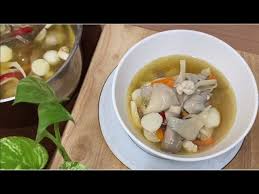 Taburkan cili merah dan daun bawang. Sup Cendawan Tiram Menu Ringkas Simple Mushroom Soup Litetube