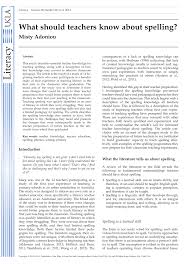In her book the literacy wars, ilana snyder argues that there is no single, correct view of literacy that would be universally accepted. Pdf What Should Teachers Know About Spelling