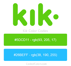 Colors Used In The Kik Logo And Website Color Palette Design Color Rgb Color Codes