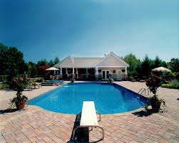 This Is A 24 X 48 Roman End Pool With 2 Radius Corners It Has A 20 Radius Vinyl Step The Pool Has A Stone Coping And Pool Houses In Ground