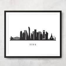 Black And White Denver Skyline Silhouette Pin By Irham Yoosuf On Doha Skyline In 2020 Black And White Wall Art Doha Skyline White Wall Art