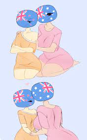 2girls anthro australia (countryhumans) big breasts bottomless  breast size difference breasts clothed clothing countryhumans countryhumans  girl duo female female only flawsy hips humanoid incest kneeling  light-skinned female light skin