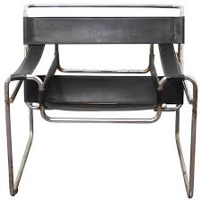 Mid century leather club chair image 2. Mid Century Modern Marcel Breuer Wassily Chairs In Chrome And Black Leather For Sale At 1stdibs