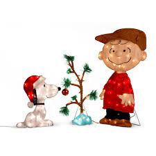 Make the holidays magical with outdoor christmas decorations from the home depot. Tis Your Season Charlie Brown Snoopy The Lonely Tree Lighted Outdoor Christmas Decor 3pc Set