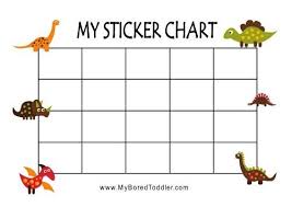 Printable Dinosaur Reward Chart Dinosaur Sticker Chart For