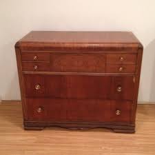 Sold vintage antique 3 piece mahogany bedroom set, circa 1940. Art Deco Bedroom Furniture Waterfall Dresser Chest Vintage 1920 1930 1940 On Popscreen