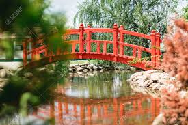 Treated pine fiore plank garden bridge. Garden Decor Red Bridge Chinese Style Stock Photo Picture And Royalty Free Image Image 122669599