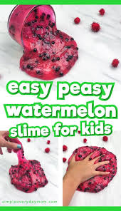 Easy Borax Free Watermelon Slime Recipe For Kids In 2020 Easy Slime Recipe Slime Recipe Easy Slime