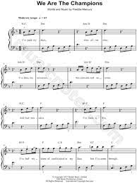 Queen We Are The Champions Sheet Music Easy Piano In D Minor Transposable Download Print Easy Piano Sheet Music Piano Sheet Music Free Violin Music