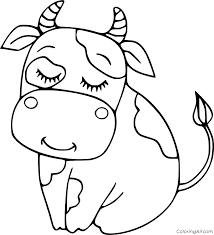 Cartoon cute cattle or cow coloring page vector illustration. Beautiful Cartoon Dairy Cow Coloring Page Coloringall