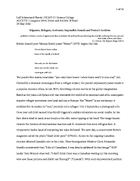 Brathwaite's reading of these poems can be heard on soundcloud, via the audio player (above right), or by opening this annotation. Pdf Migrants Refugees Arrivants Impossible Sounds And Poetry S Archives In Louise Bennett And Kamau Brathwaite Leif Schenstead Harris Academia Edu