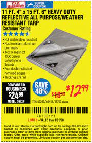 Harbor freight buys their top quality tools from the same factories that supply our competitors. Hft 11 Ft 4 In X 15 Ft 6 In Silver Heavy Duty Reflective All Purpose Weather Resistant Tarp For 12 99 Through 1 31 2020 Harbor Freight Coupons