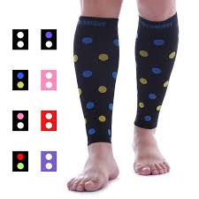 Doc Miller Calf Compression Sleeve Polka Dots 1 Pair 20 30mmhg Support