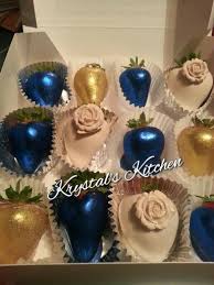 Blue Cream N Gold Chocolate Covered Strawberries Chocolate Covered Strawberries Chocolate Covered Fruit Chocolate Covered