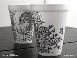 Styrofoam Cup Art Sharpie Art Coffee Cup Art Starbucks Cup Art