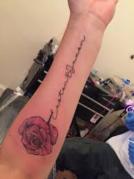 My Newest Addition A Rose With My Boys Names As The Stem Rose Tattoo With Name Angel Tattoo Designs Name Flower Tattoo