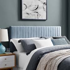 Features button tufting and aligned trim. Modway Keira Velvet Upholstered Headboard Bed Bath Beyond In 2021 Velvet Headboard Blue Headboard California King Headboard