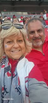 Cheering for Ohio State Buckeyes football team