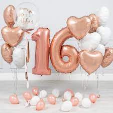 Happy 16th birthday purple streamers £16.99 buy. Inflated 16th Birthday Rose Gold Mini Package 16th Birthday Decorations Birthday Rose 16th Birthday